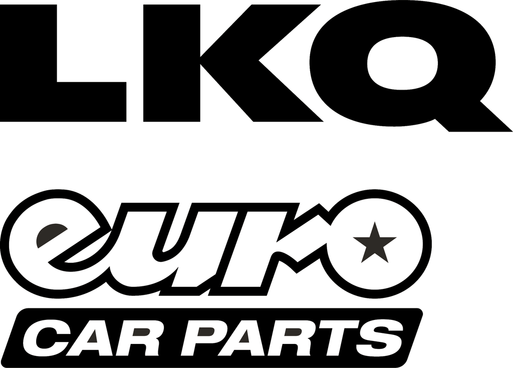 LKQ EURO CAR PARTS WHITE & BLACK BACK LOGOS 186MM X 133MM