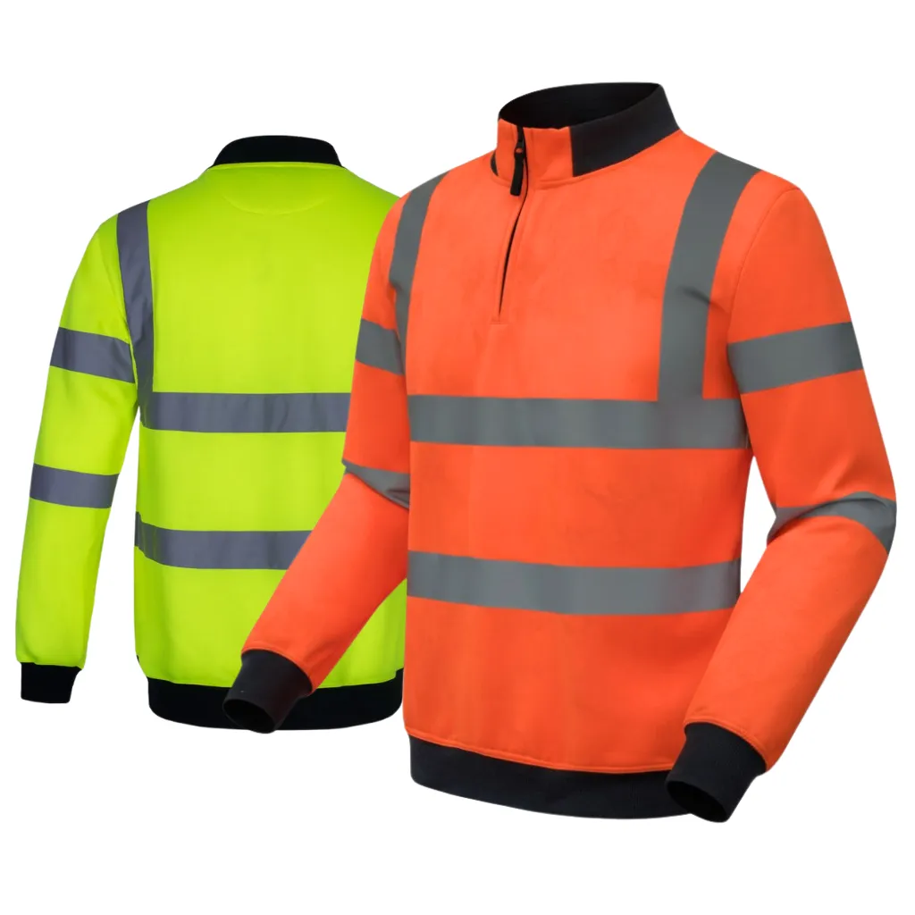 AQUA HI-VIS QUARTER ZIP SWEAT SHIRT EN ISO 20471