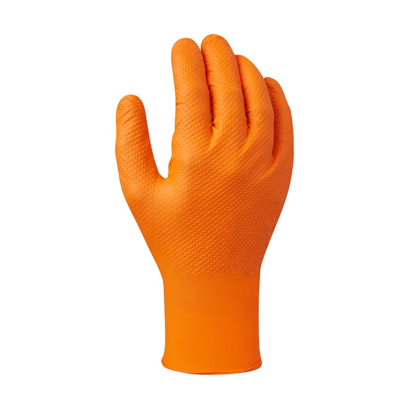 TD07 X-DURA GRIP ORANGE NITRILE DISPOSABLE GLOVE BOX 0F 50