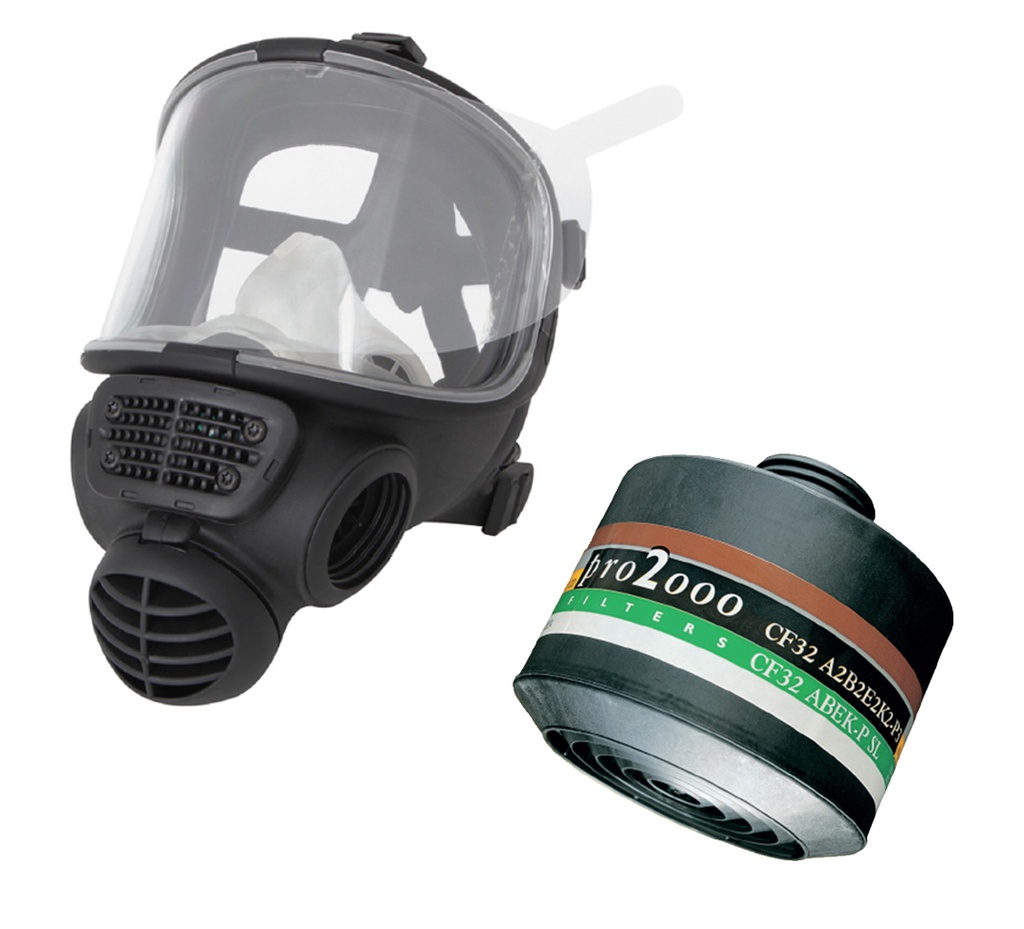FULL FACE RESPIRATOR WITH INBUILT SCREEN (EN136 MASK) (EN143 FILTER)CF32-A2B2E2K2-P3 R D