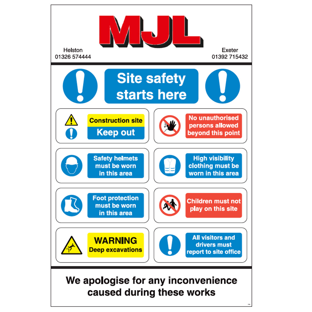 MJL SITE SAFETY SIGN FFS 39- 800 X 1200MM