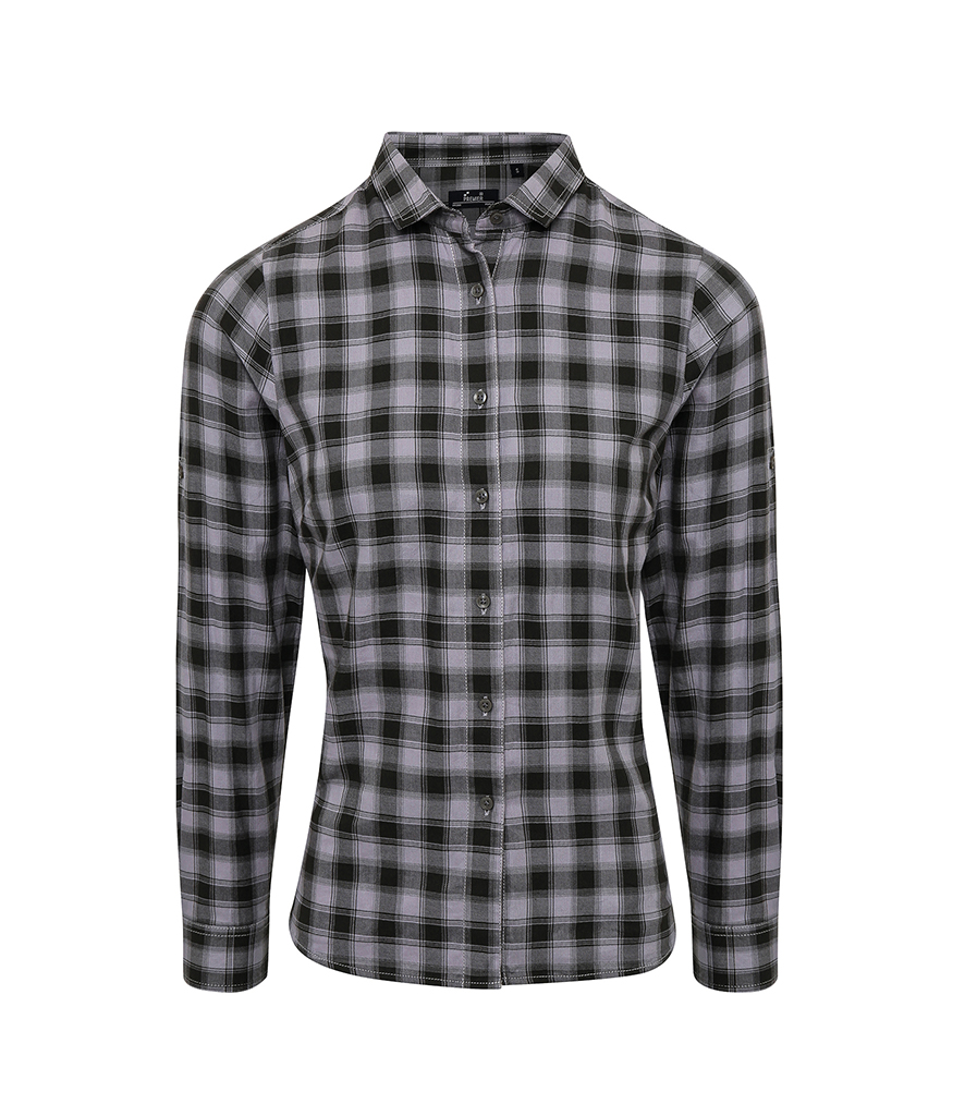 PR350-PREMIER LADIES MULLIGAN CHECK LONG SLEEVE SHIRT
