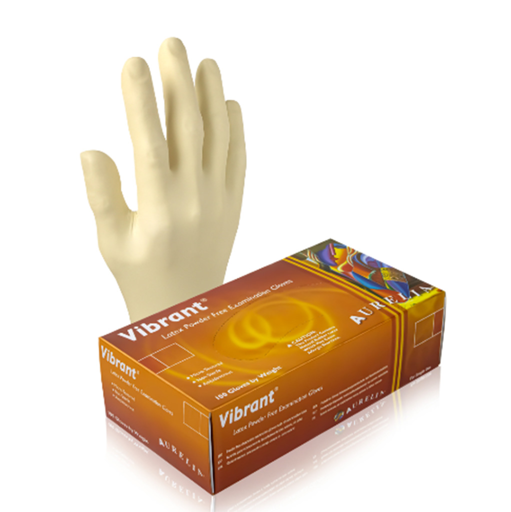 AURELIA VIBRANT POWDER FREE LATEX GLOVES