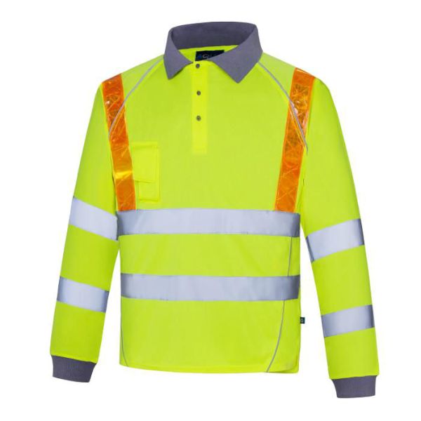 POLOSHIRT AMBER EN20471 L/S C/W VENTS